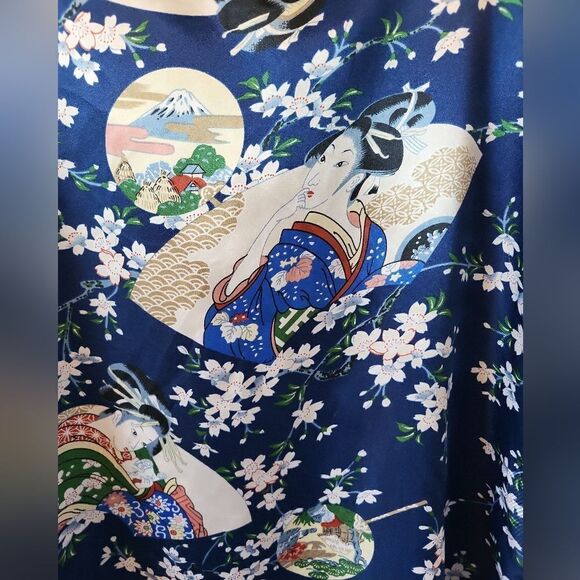 Vintage Blue Patterned Dress - Picture 5 of 7